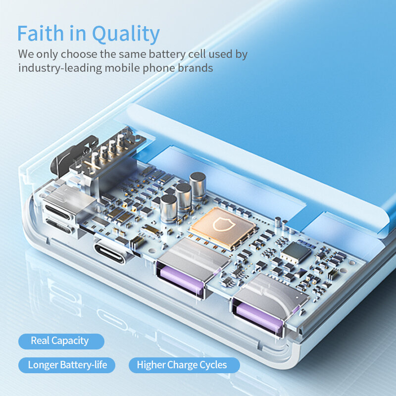 ROMOSS-Mini batería externa portátil Sense4mini, Banco de energía de 10000mAh, cargador de teléfono móvil para iPhone 13 y Xiaomi