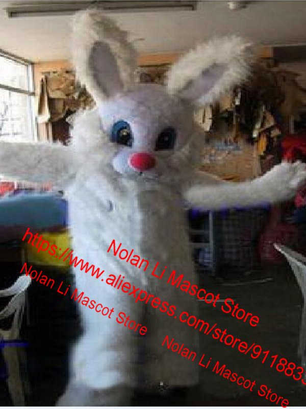 Neue Kunden Super Weiche Samt Stoff Weiß Kaninchen Maskottchen Kleid Unisex Cartoon Set Rolle Spielen Werbung Spiel Geschenk 166