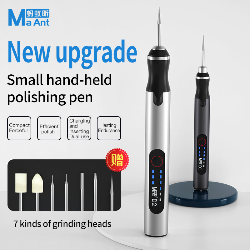 MaAnt D2 3 velocità regolabile incisore penna abrasiva elettrica piccola rettificatrice Mini strumenti lucidatura penna per incisione giada