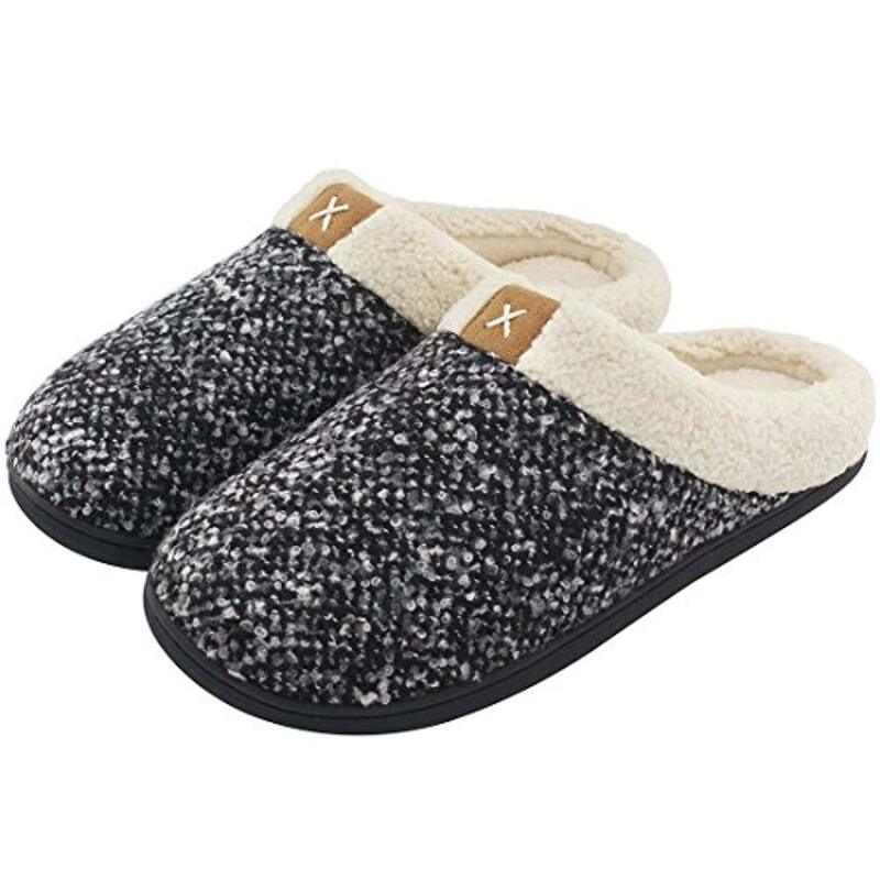 Warm Slippers Men Winter Comfortable Memory Sponge Slippers Unisex Wool Imitation Plush Lining Non-Slip Home Casual Shoes Slides