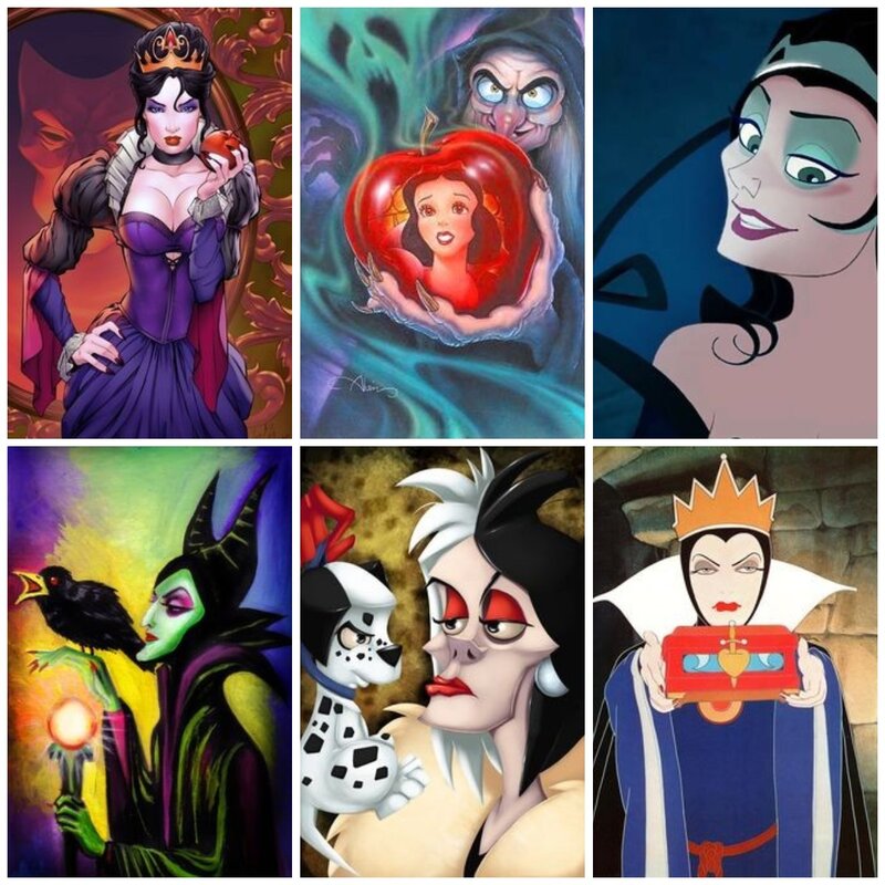 5D DIY Lukisan Berlian Disney Penjahat Ratu Jahat Persegi Penuh Putaran Kruistik Kartun Seni Mosaik Bordir Dekorasi Rumah