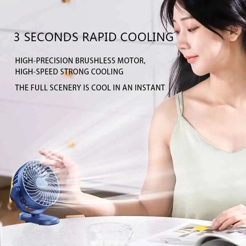Portable Usb Rechargeable Fan Mini Clip Portable Air Conditioning Usb Mini Wind Power Handheld Clip Fan Quiet for Home Bedroom