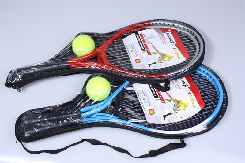 Lot de 2 raquettes de tennis pour adolescent, en fibre de carbone et acier, avec balle gratuite