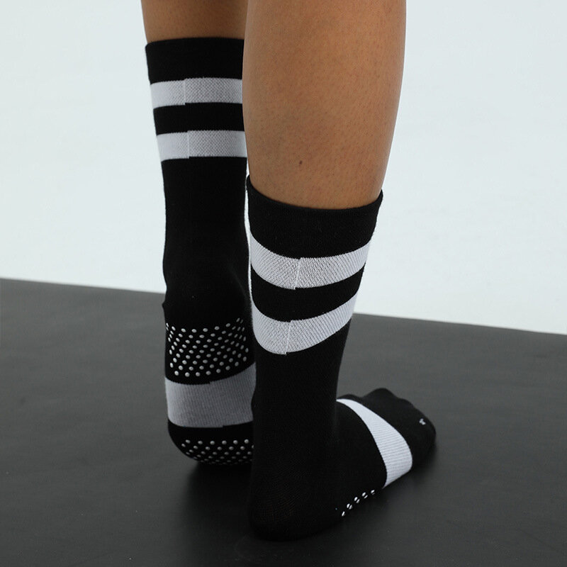 Хлопковые носки в стиле унисекс на весну и осень, цветные нескользящие спортивные носки-трубы с прострочкой, спортивные носки для йоги