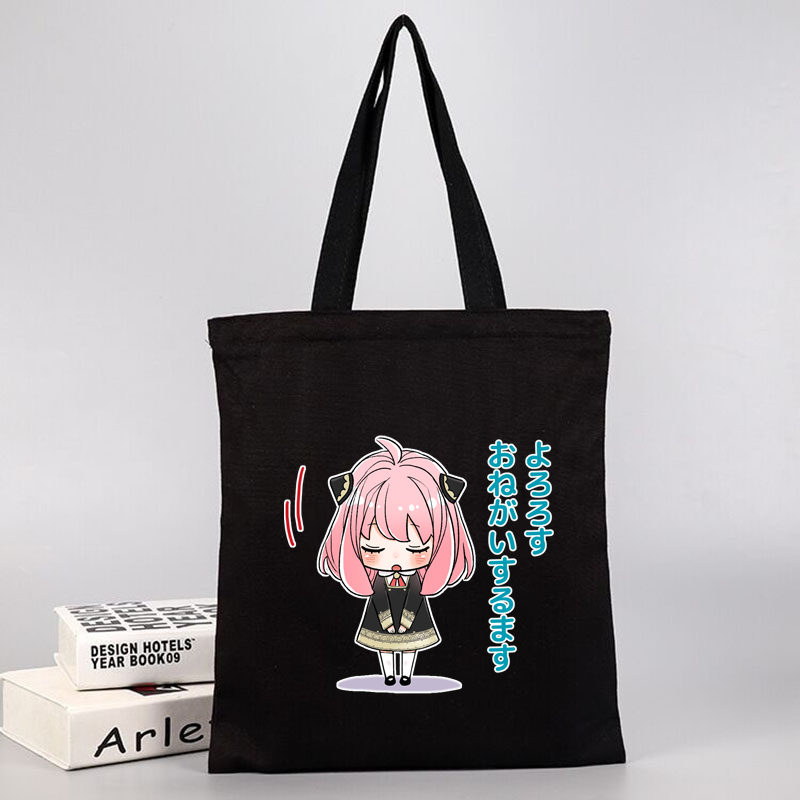 Anime Spy X Family Girls Tote Bag Supermarket Shopping Bag Reusable Canvas Tote Bag Ladies Tote Bag