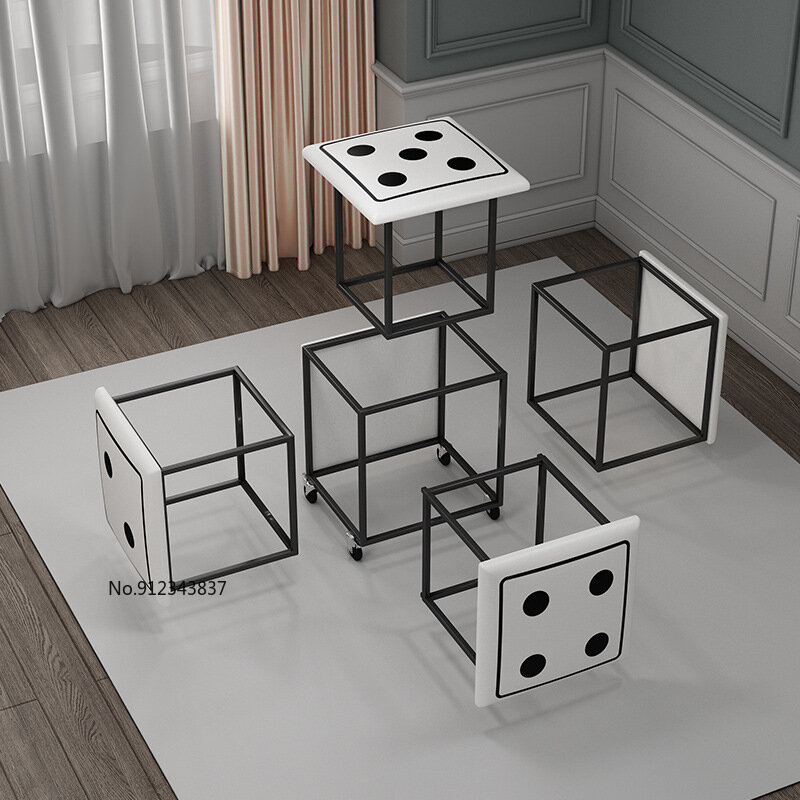Moderne Dobbelstenen Rubik 'S Cube Kruk Kan Worden Opgeborgen Combinatie Kruk Woonkamer Kruk Kleine Appartement Ruimtebesparend Rubik 'S kubus Stoel
