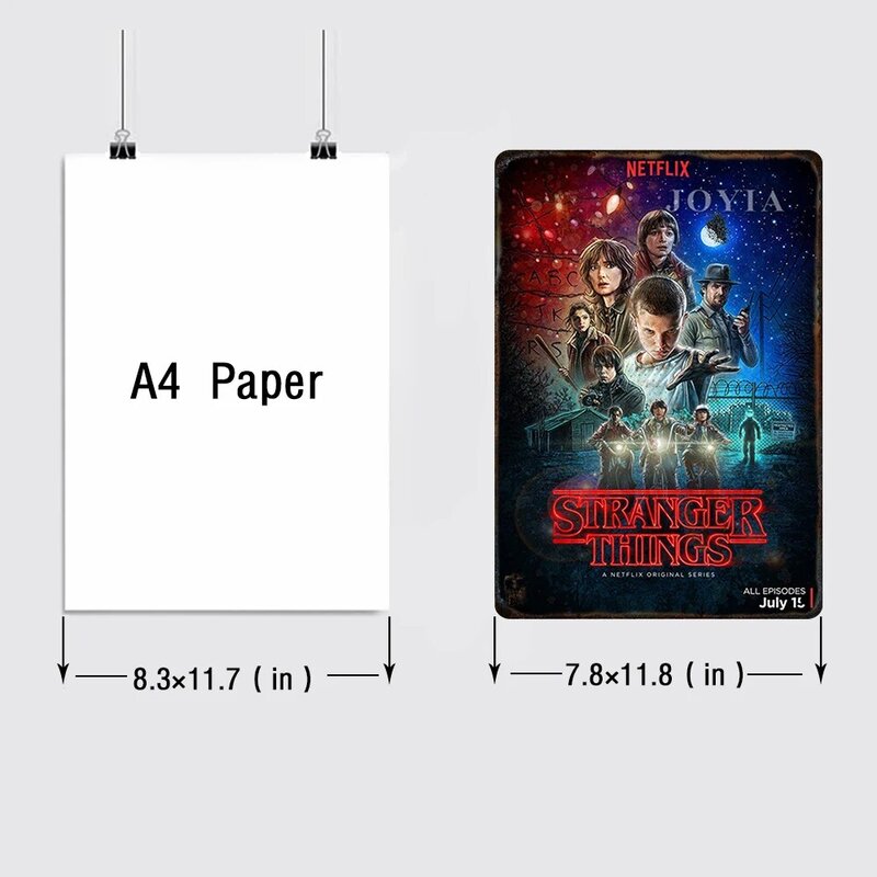 Stranger Things Movie Decorative Plaque Tin Metal Vintage Sign Cinema Bar Decoration Poster Board Home Wall Decor Aesthetic Gift