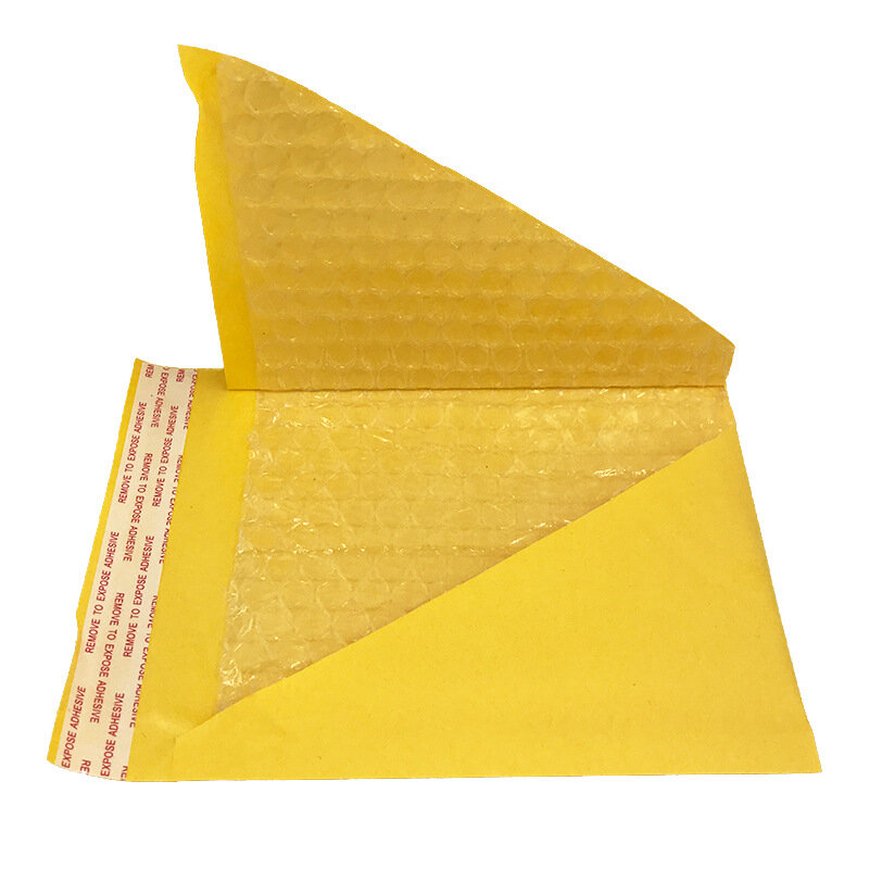 50PCS 폴 리 거품 우편물 봉투 우편물 선물 포장 셀프 인감 가방 거품 패딩 노란색 색상 여러 크기