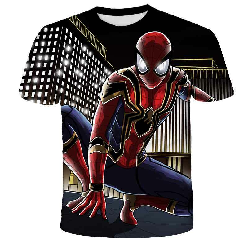 Camisetas de superhéroes de Marvel, Spiderman, Capitán América, Hulk, camiseta para niños, camisetas de manga corta para niños de 3 a 14 años