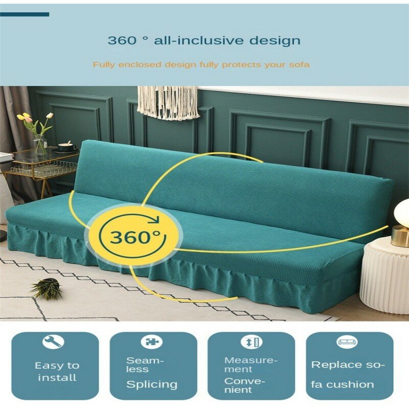 Capa elástica dobrável universal para sofá-cama, capa simples sem braços