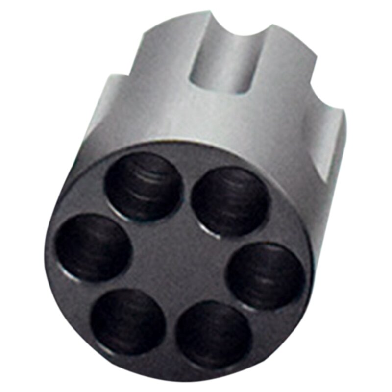 Titular da pena do revólver com 6 entalhe cilindro design resistente antiderrapante liga de alumínio escritório criativo ornamento