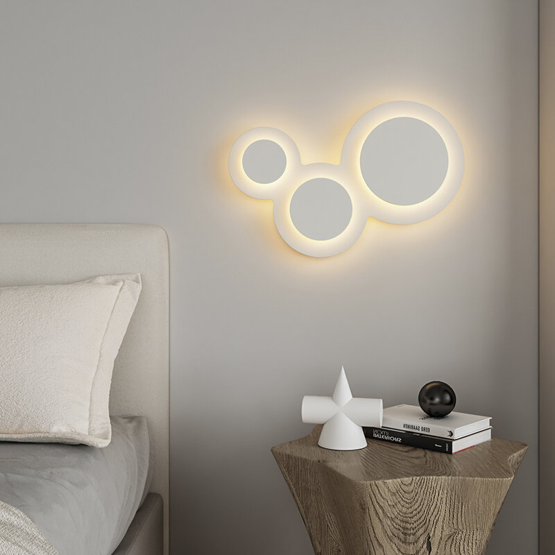 Современный белый светодиодный настенный светильник, фоновая настенная лампа для гостиной, освещение для гостиницы, коридора, нордический ...
