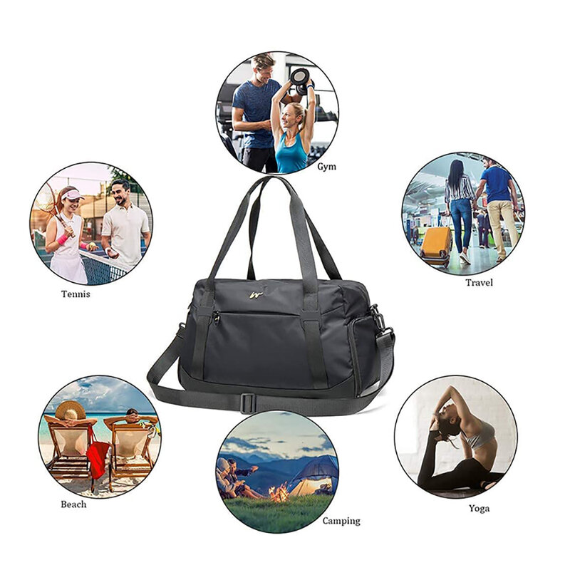 Gym Duffle Bag Sports Bag for Men Women Shoulder Weekend Bag Water Resistant Travel Bag with Shoes Compartment 22L Tote Bag