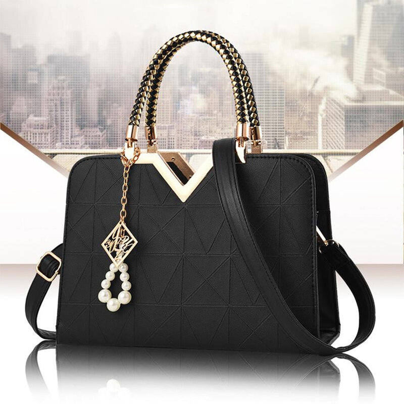 Top-handle Bags Luxury Designer Shoulder Bag for Women's Fashion Handbags High Quality New Unusual Pu Shell Bags Beading Zipper