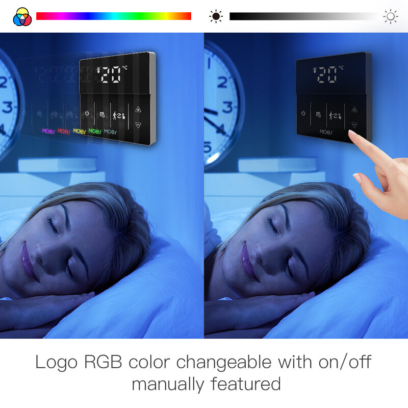 Moes WiFi termostato intelligente caldaia a Gas acqua regolatore di riscaldamento a pavimento elettrico Logo colore regolabile Tuya Smart App Control