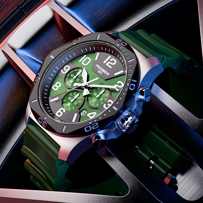 Часы наручные LIGE мужские с хронографом, брендовые большие роскошные спортивные кварцевые в стиле милитари, с силиконовым ремешком, золотис...