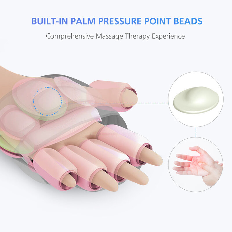Comfier Elektrische Hand Massager Met Warmte Draadloze Air Compressie Palm Stimulator Vinger Pols Spa Relax Pain Relief Gift