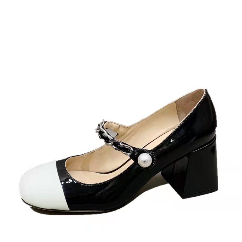 أحذية نسائية الصنادل مع المصدر القياسية المرأة رئيس اللون مطابقة أوائل الربيع أحذية عالية الكعب كعب سميك المرأة