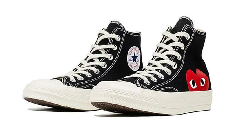 Converse-zapatillas de Skateboarding Chuck Taylor All Star 70s Hi Comme Des Garcons, originales, color negro