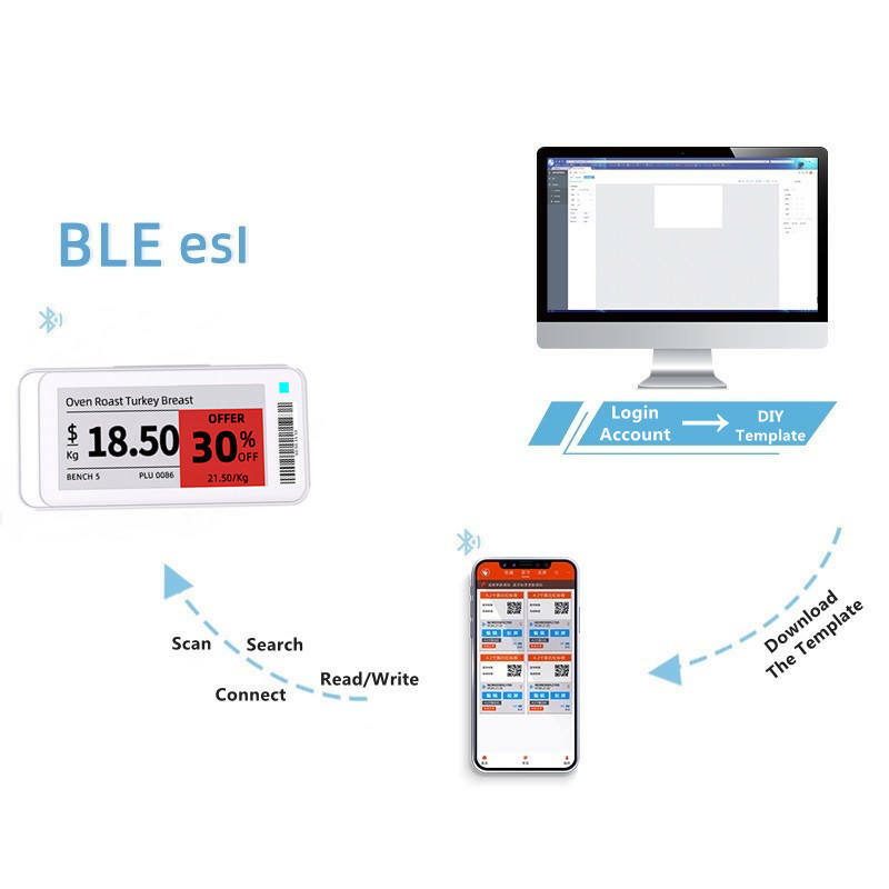 Gratis Verzending 5Pcs 2.1 ''Rode Epaper Elektronische Prijskaartje Eink Bluetooth Versie Mall Achtergrond Vervanging Eenvoudige Bediening Prijs