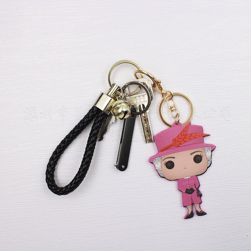 Porte-clé en forme de dessin animé reine elsa ii, mignon, porte-clé de voiture, sac de téléphone portable, bijoux suspendus, cadeaux pour enfants