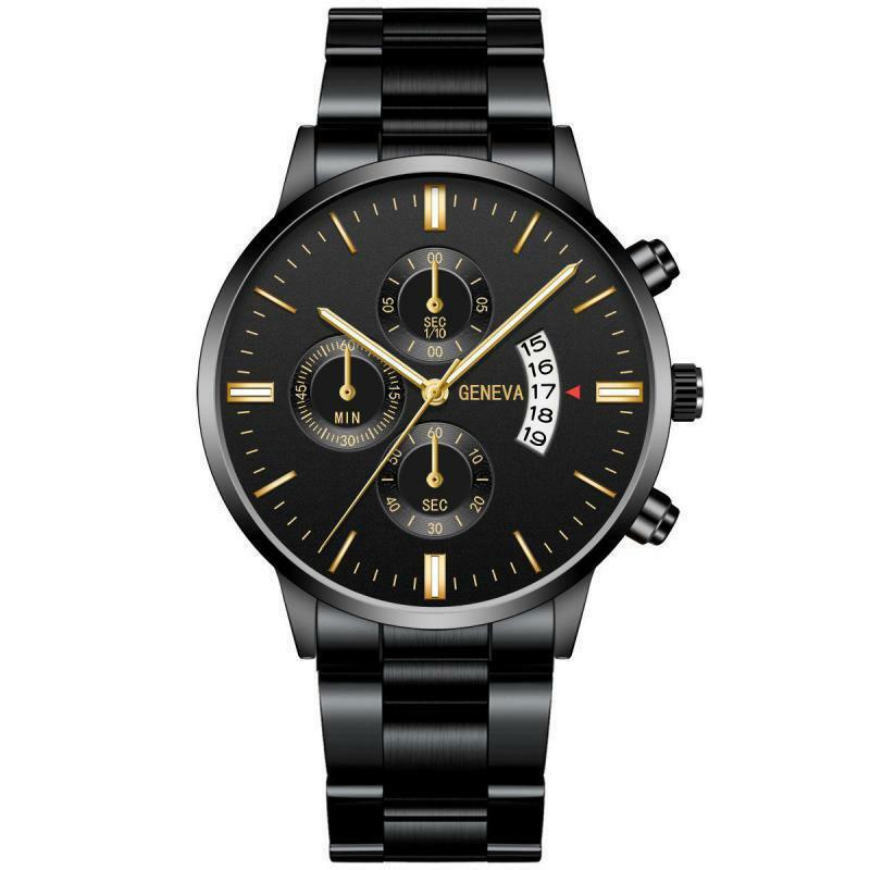 Mężczyzna biznes zegarek kwarcowy zegarek moda fałszywe trzy oka sześć-Pin kalendarz mężczyzna zegarka pasek z siatki mężczyzna zegarka zegarek