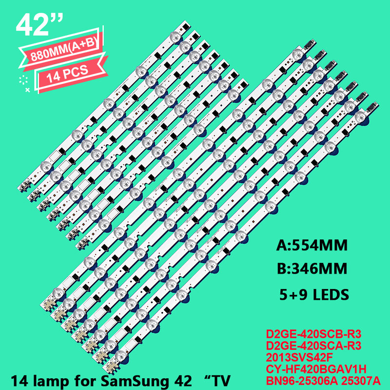 Led-hintergrundbeleuchtung streifen 42 zoll 14 LEDs Für UE42F5000 UE42F5000AK UE42F5300 UE42F5500 UE42F5700 UE42F5030 BN96-25306A BN96-25307A