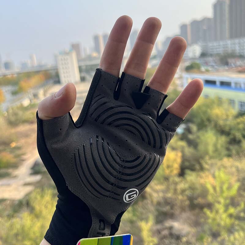 Short Cycling Glove  Fingerless Gloves Anti-slip Bicycle Lycra Fabric Half Finger Mitten for Mtb Road Bike Sports Racing GIYO