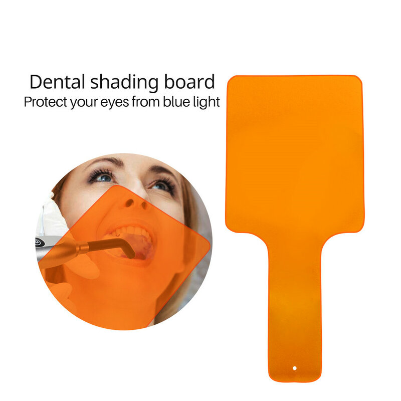 치과 오렌지 고글 블록 LED UV 블루 라이트 안경 보조 핸드 플레이트, 빛 경화 보호 환자 눈 지방 방지