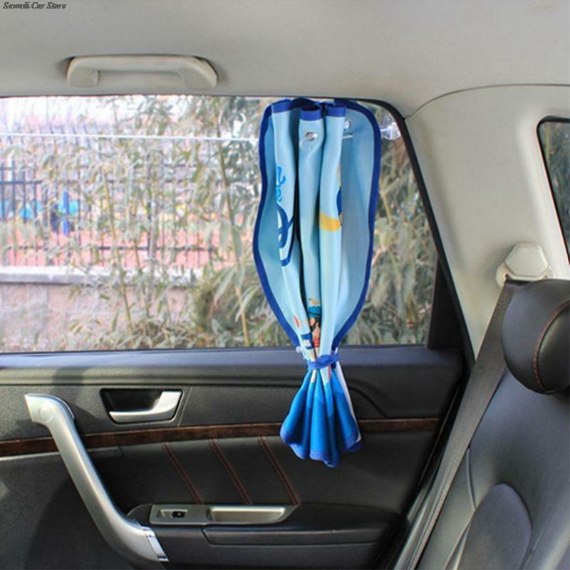 Parasol para ventana lateral de coche, cortinas ajustables con diseño de animales, parasol para ventana de coche