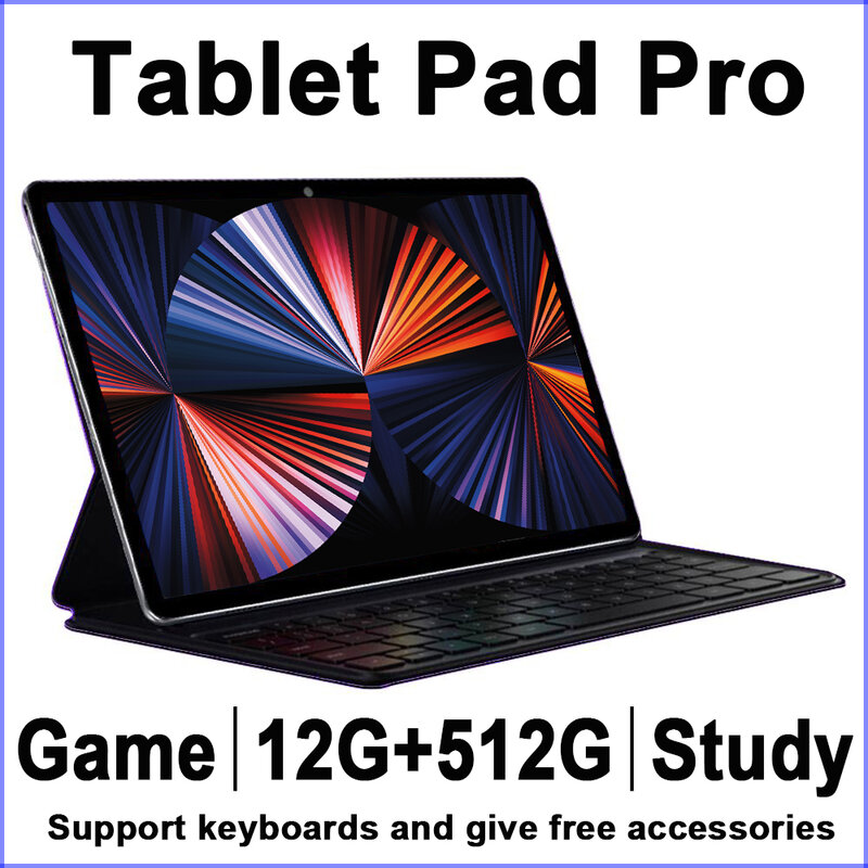 글로벌 버전 패드 프로 태블릿 안드로이드 스냅드래곤 870 옥타 코어 태블릿 10 인치 12GB RAM 512GB ROM 듀얼 SIM, 정품 태블릿 PC