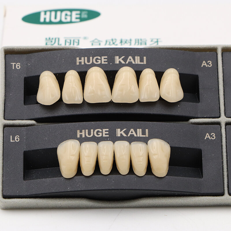 Produk perawatan gigi, 4 kotak 112 buah polimer sintetis Set penuh Resin gigi tiruan