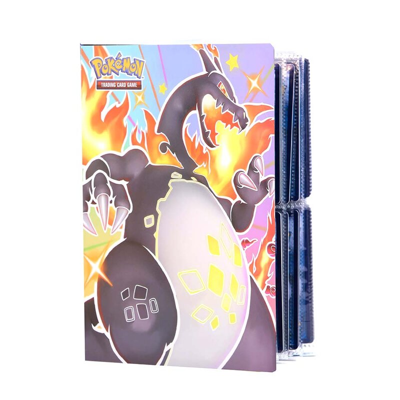 Novo 240 pçs pokemon anime cartões álbum titular do livro charizard pikachu mewtwo flash brilhante holográfico 3d titular coleção fichário