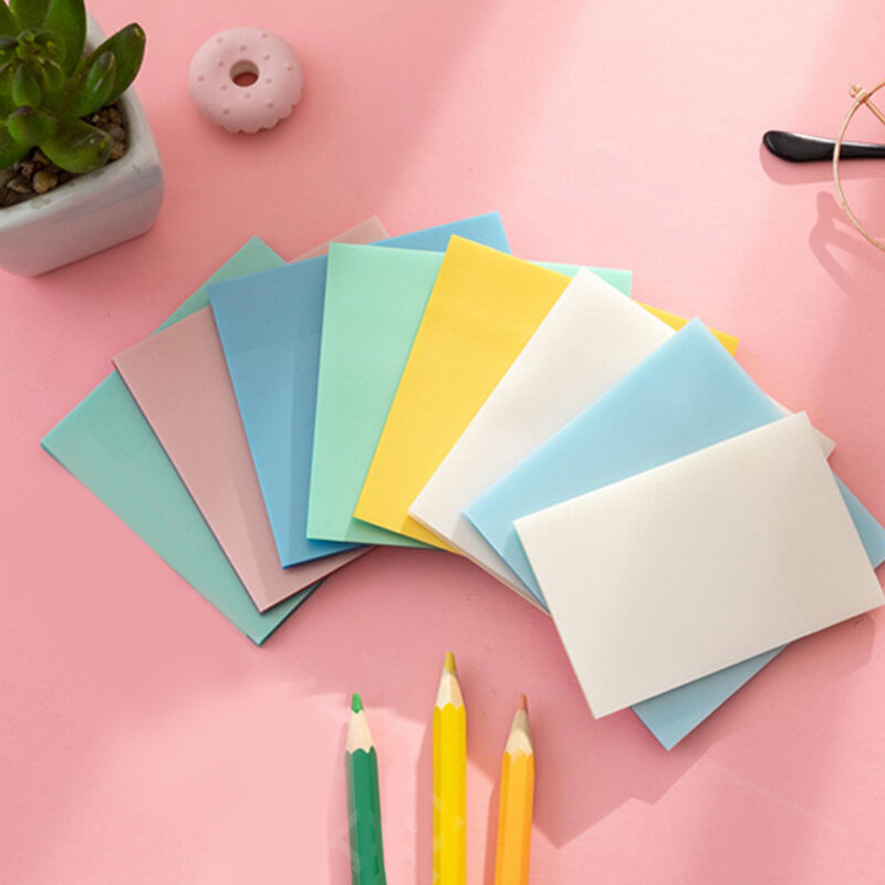50 Sheets Dazzle Color Transparent Sticky Note Pads Waterproof Self-Adhesive