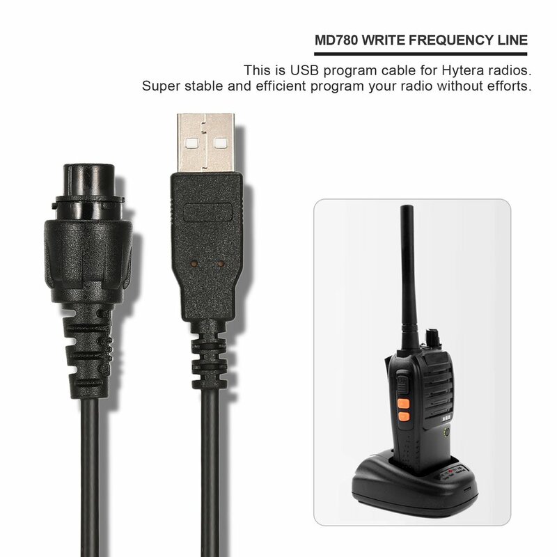 Cable de programación USB para Radio bidireccional, accesorios de PC-37 para HyT/Hytera, MD78XG, MD780, MD782, MD785, RD9880, RD982, RD985
