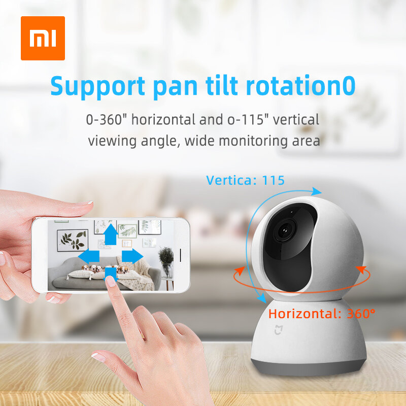 Xiaomi mijia mi 1080p ipスマートカメラ360角度ワイヤレスwifiナイトビジョンビデオカメラウェブカメラビデオカメラ保護ホームセキュリティ