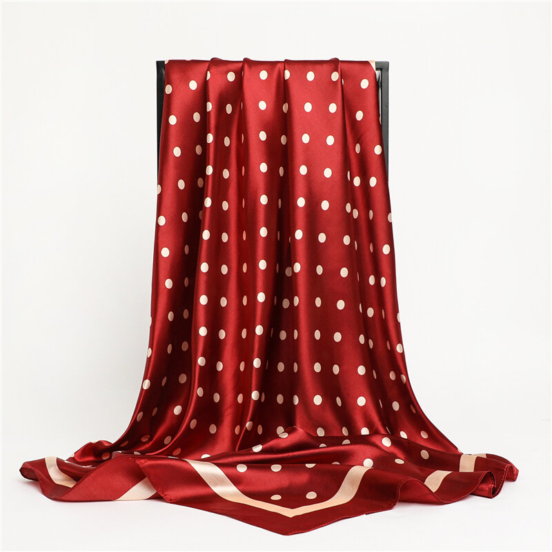 2021 rozkloszowana spódnica kwadratowy szalik hidżab satynowy jedwabny pałąk kobiety szale i Wrap chustka na szyję opaska do włosów opaska Foulard 90*90cm
