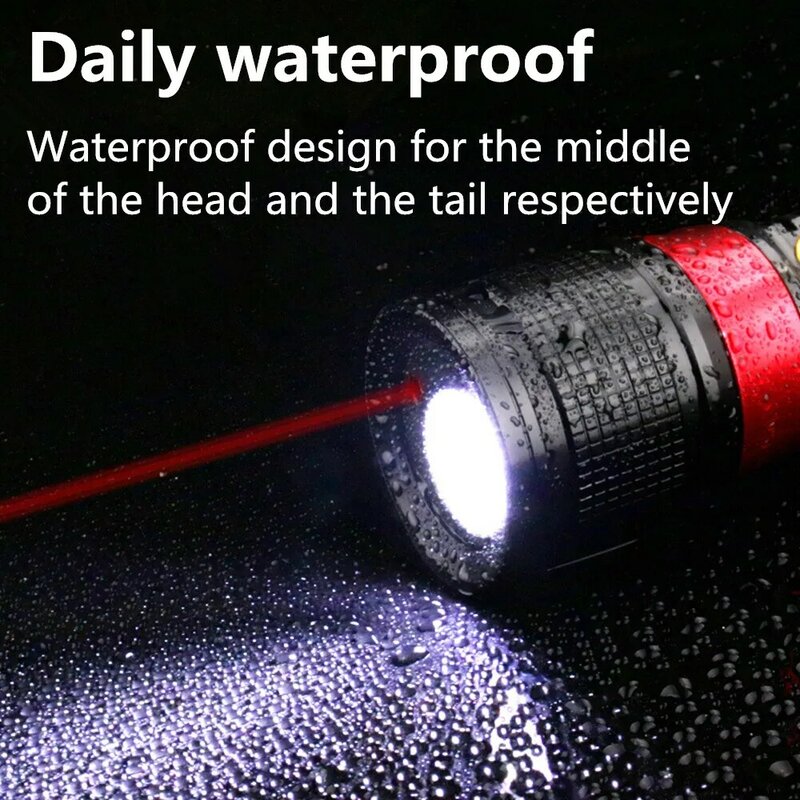 Lampe de poche puissante LED Laser T6, charge Zoomable, lanterne portable, chasse, patrouille, pêche de nuit