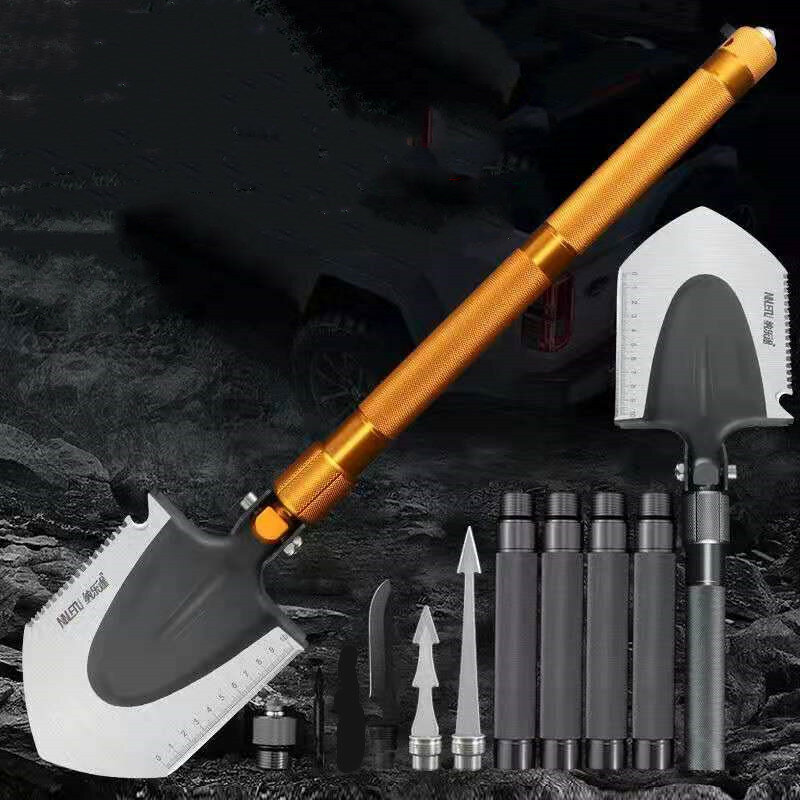 Outdoor Tactical Camping Shovel Multifunctional Multitool Gifts For Father Car Tools Folding Knife Mini Shovel Gardening Harpoon