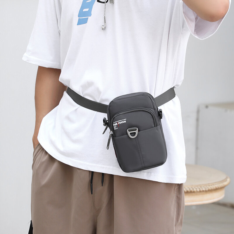 작은 남자 크로스 바디 가방 다기능 디자인 남자 어깨 가방 나일론 남성 지갑 캐주얼 핸드폰 소년 메신저 가방
