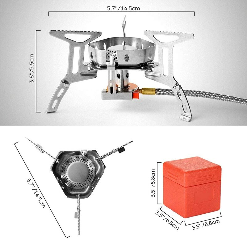 Camping Wind Proof Gas Burner Outdoor Fire Stove Heater Tourism Equipment Supplies Cooker Kitchen Survival Tools with Converter