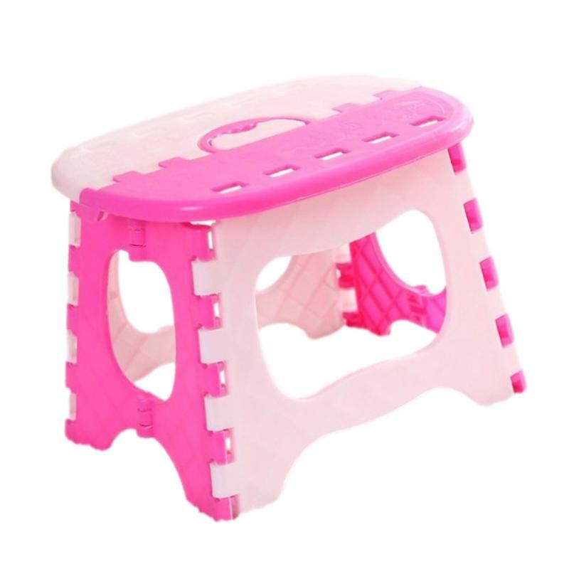 Bathroom Stool For Kids Anti-Slip Stepping Folding Stools Lightweight Collapsible Stool For Home And Outdoor Opens Easy With One