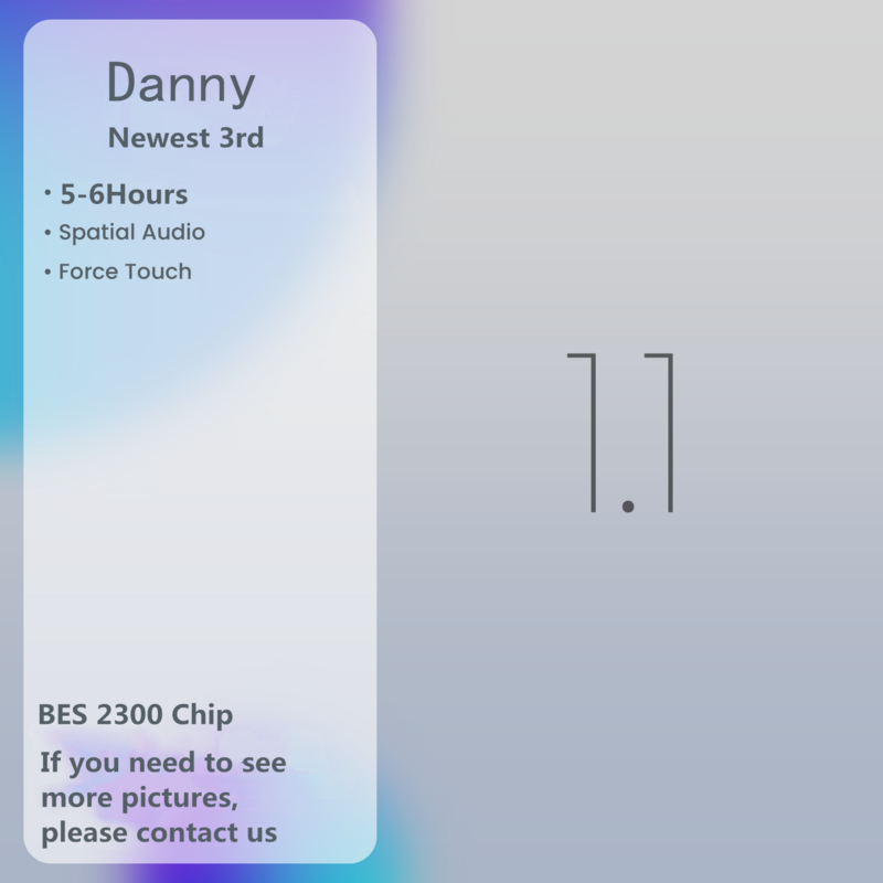 Danny v1.1 novo 3rd bluetooth fone de ouvido de áudio espacial sem fio fones bes2300 chipset super bass 4-6 horas longa vida útil da bateria