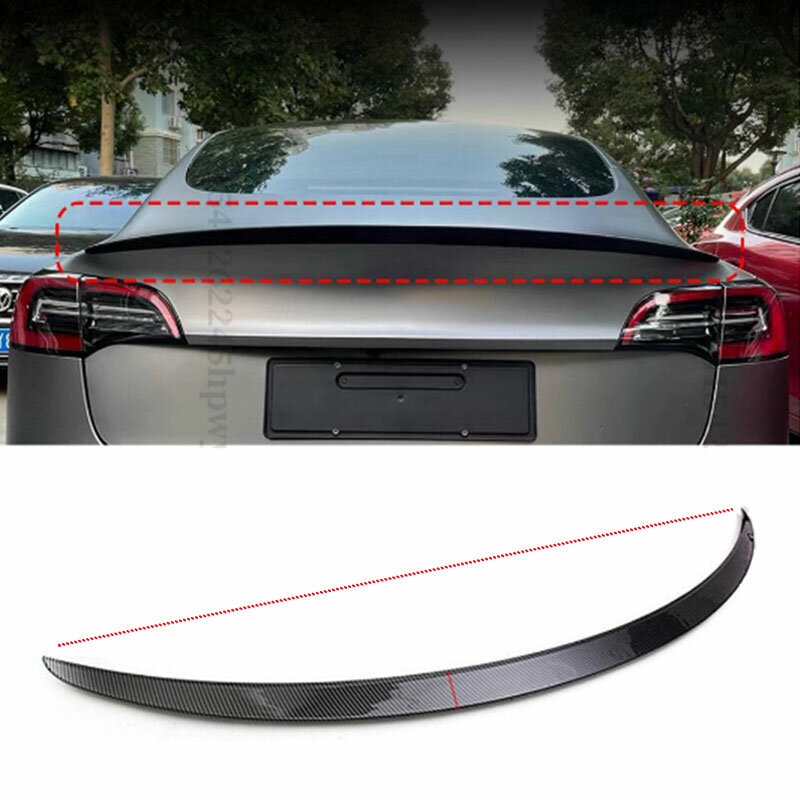 Tplus Model 3 Rear Trunk Wing Spoiler For Tesla Model Y 2017-2022 Accessory Real Carbon Fiber Original Tail Car Styling Body Kit