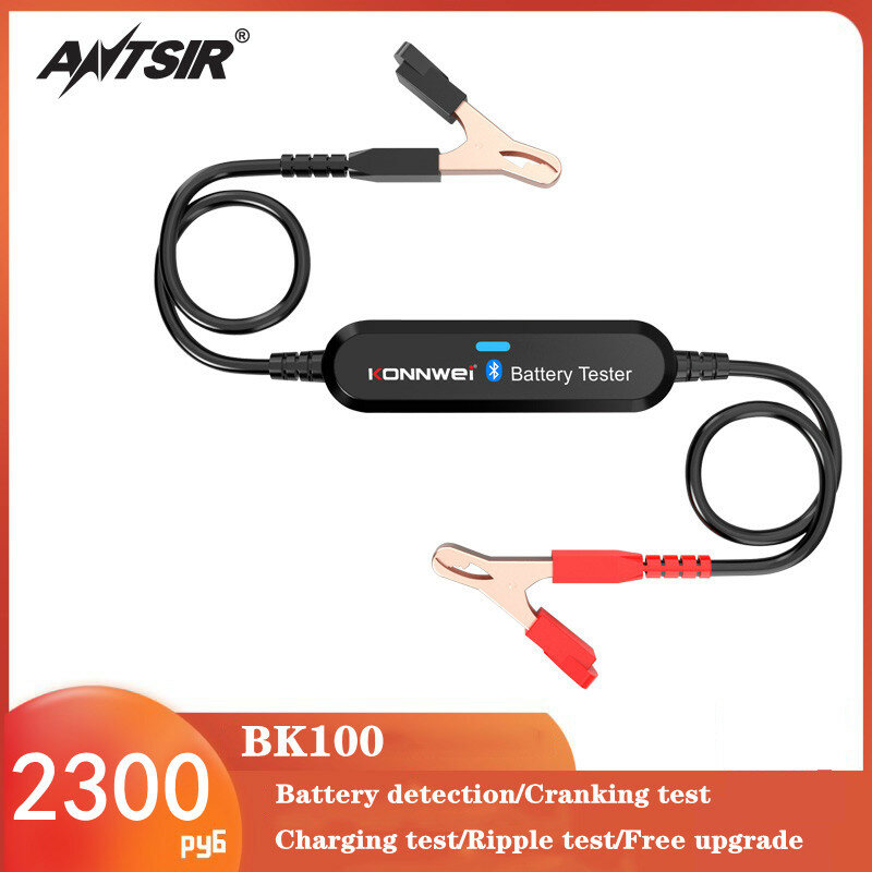 BK100 Tester Baterai Otomotif 12V BT Nirkabel 100-2000 CCA Detektor Baterai Bluetooth Lead-Acid Cranking Charging Analyzer