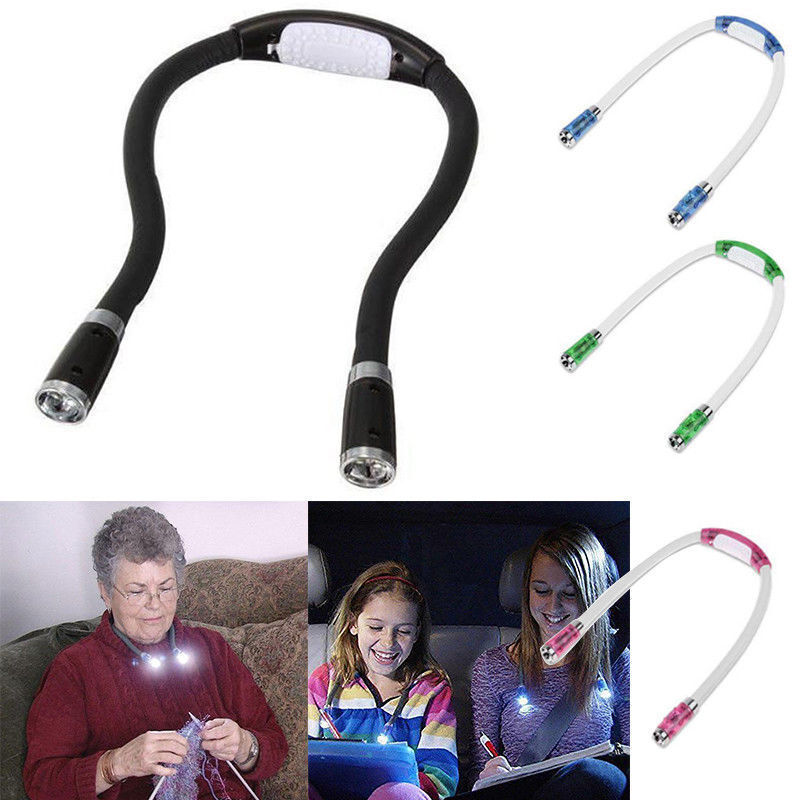 Lampe de cou LED à intensité réglable, mains libres, lumière Flexible pour livre et lecture, lampe de lecture, veilleuse, nouveauté