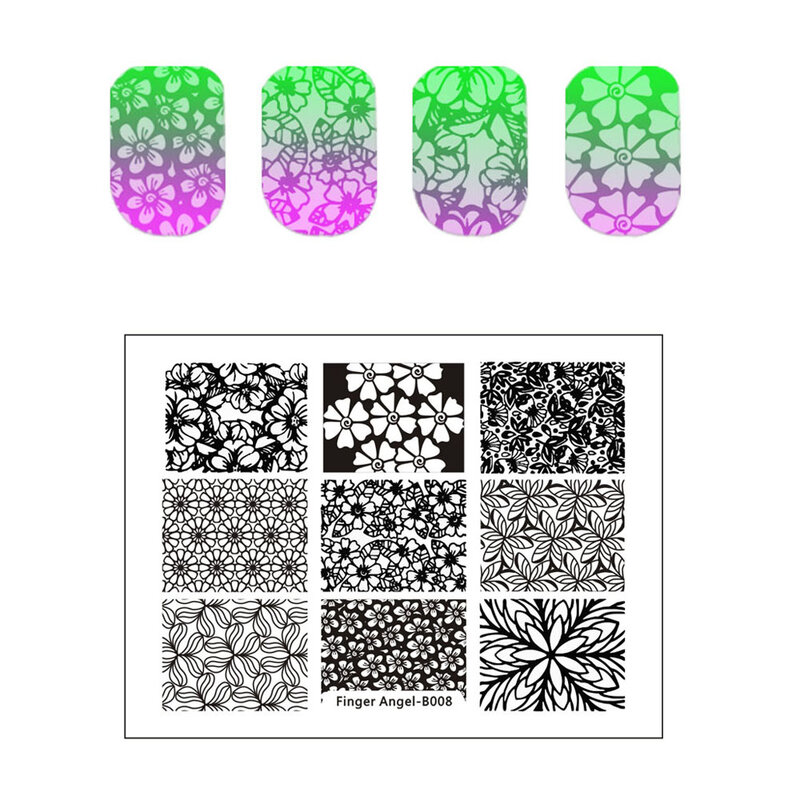 Цветочный Лист Кружева шаблон 6x8 см новый дизайн штамповочная пластина симпатичный Размер брикет модные штампы для ногтей