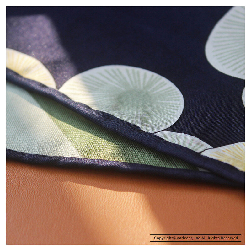 De la Mer au Ciel Pañuelo cuadrado de seda con estampado Vintage, bufandas de seda 100% enrolladas a mano, diseño de lujo, 90cm