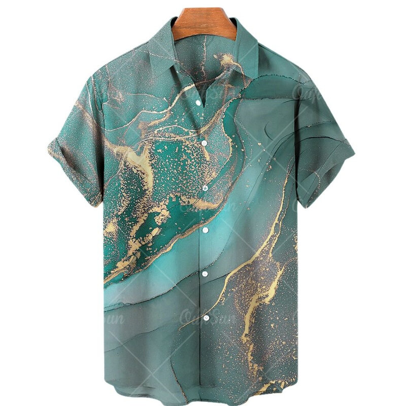 Koszulka Unisex 2022 fajne abstrakcyjne Rendering Tie Dye 3d Print hawajskie koszule Retro koszula męska Casual oddychający Top z krótkim rękawem