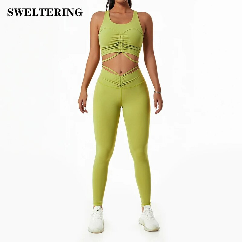 2 peças sem costura conjunto de treino de yoga feminino roupas de ginástica roupas de ginástica roupas de ginástica de cintura alta leggings ternos esportivos